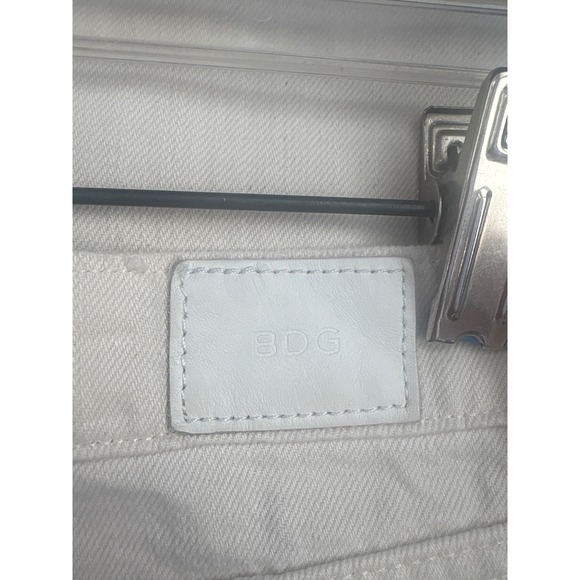 BDG Urban Outfitters Slim Boyfriend Distressed Patch Jeans Ivory Off White - Picture 7 of 9